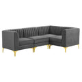 Triumph 4-Piece Channel Tufted Performance Velvet Sectional Sofa by Modway