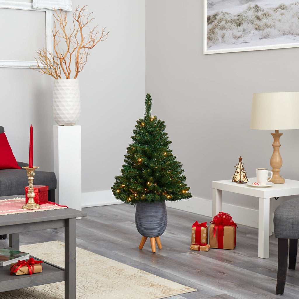 3.5' Northern Rocky Spruce Artificial Christmas Tree w/ 50 Clear Lights