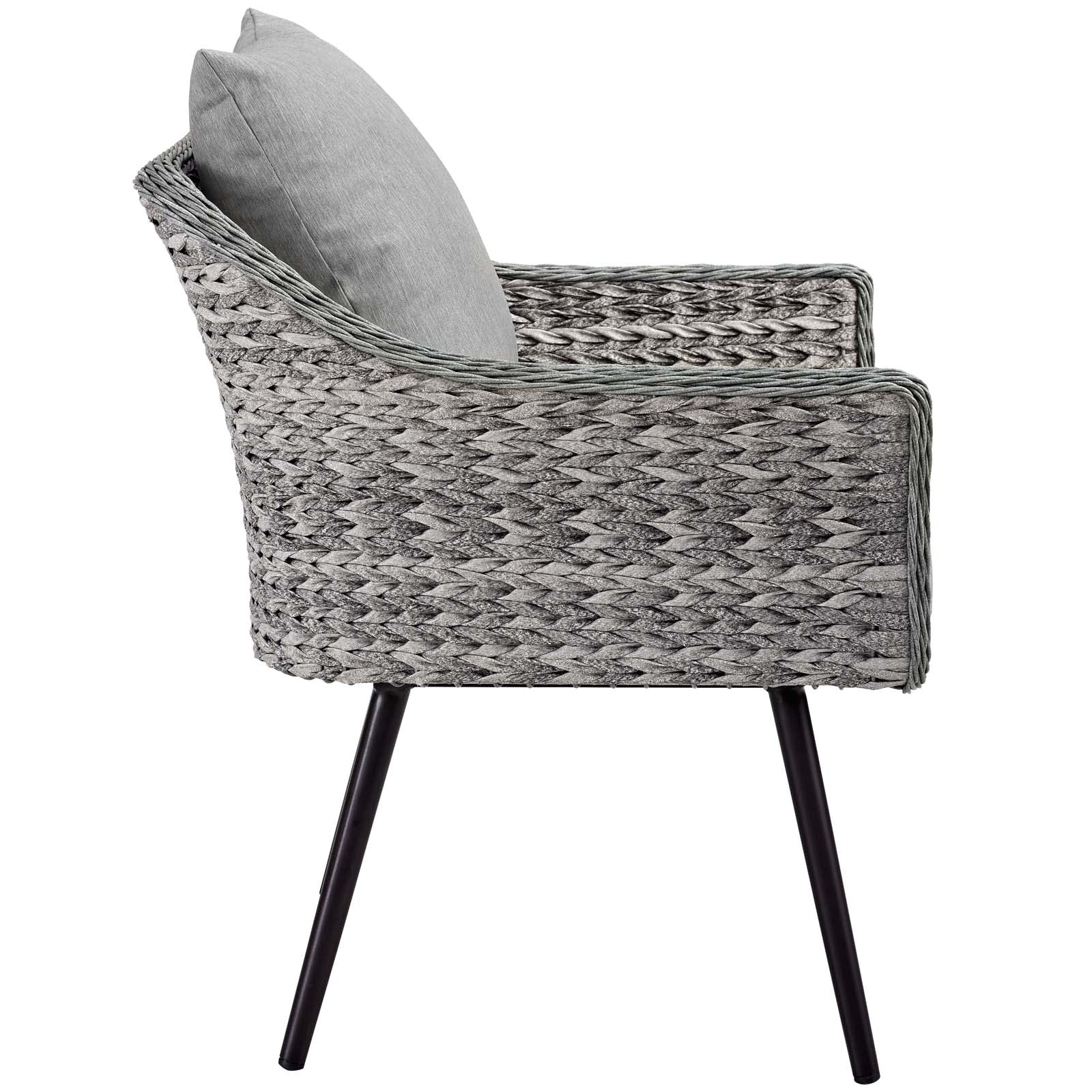 Endeavor 3 Piece Outdoor Patio Wicker Rattan Loveseat and Armchair Set by Modway