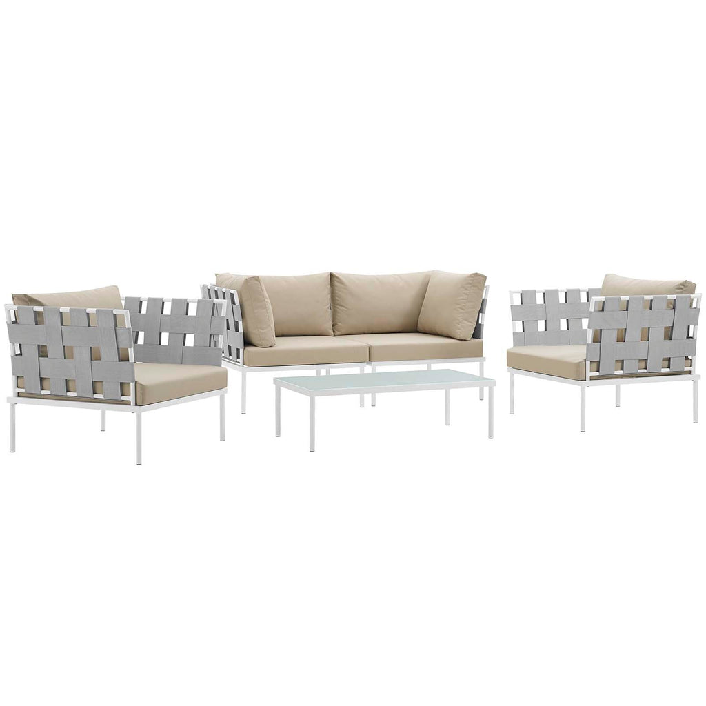 Harmony 5Piece Outdoor Patio Aluminum Sectional Sofa Set by Modway
