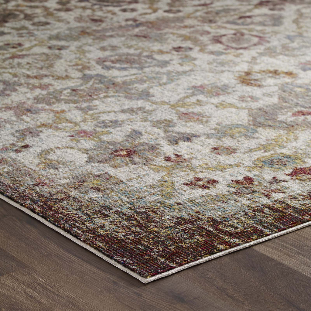 Success Kaede Distressed Vintage Floral Moroccan Trellis 8x10 Area Rug by Modway