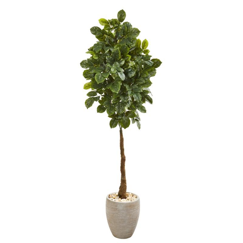 69"  Beech Leaf Artificial Tree in Sand Colored Planter