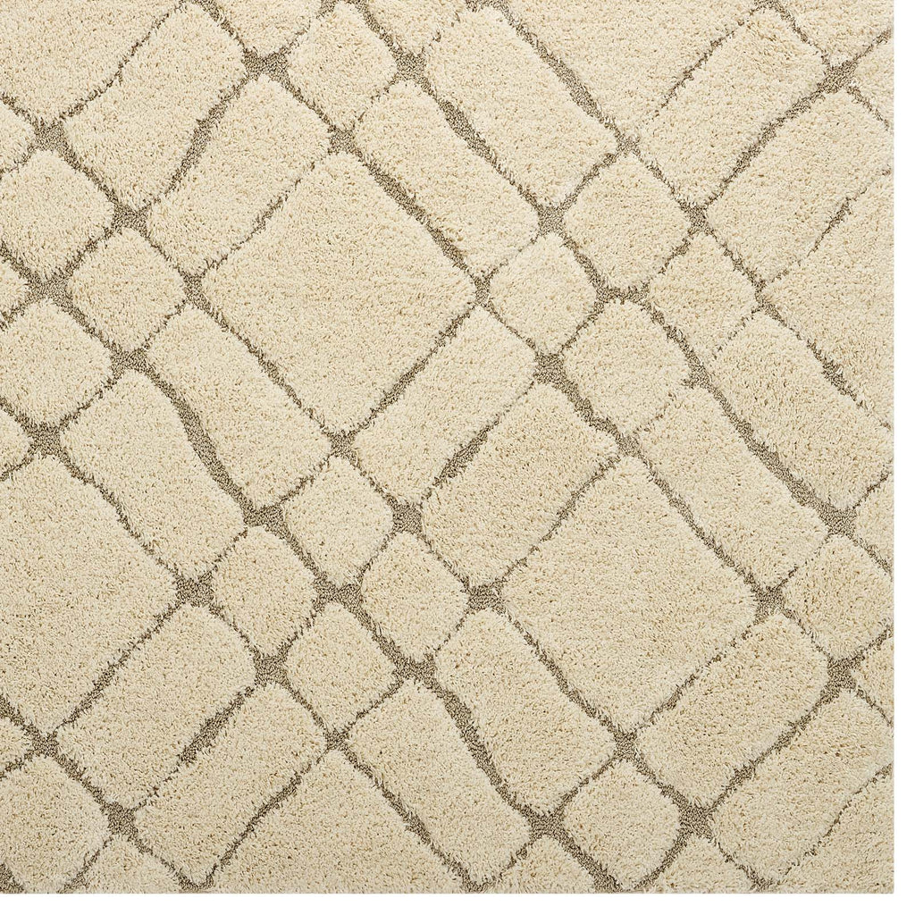 Jubilant Verona Abstract Geometric Shag 5x8 Area Rug by Modway