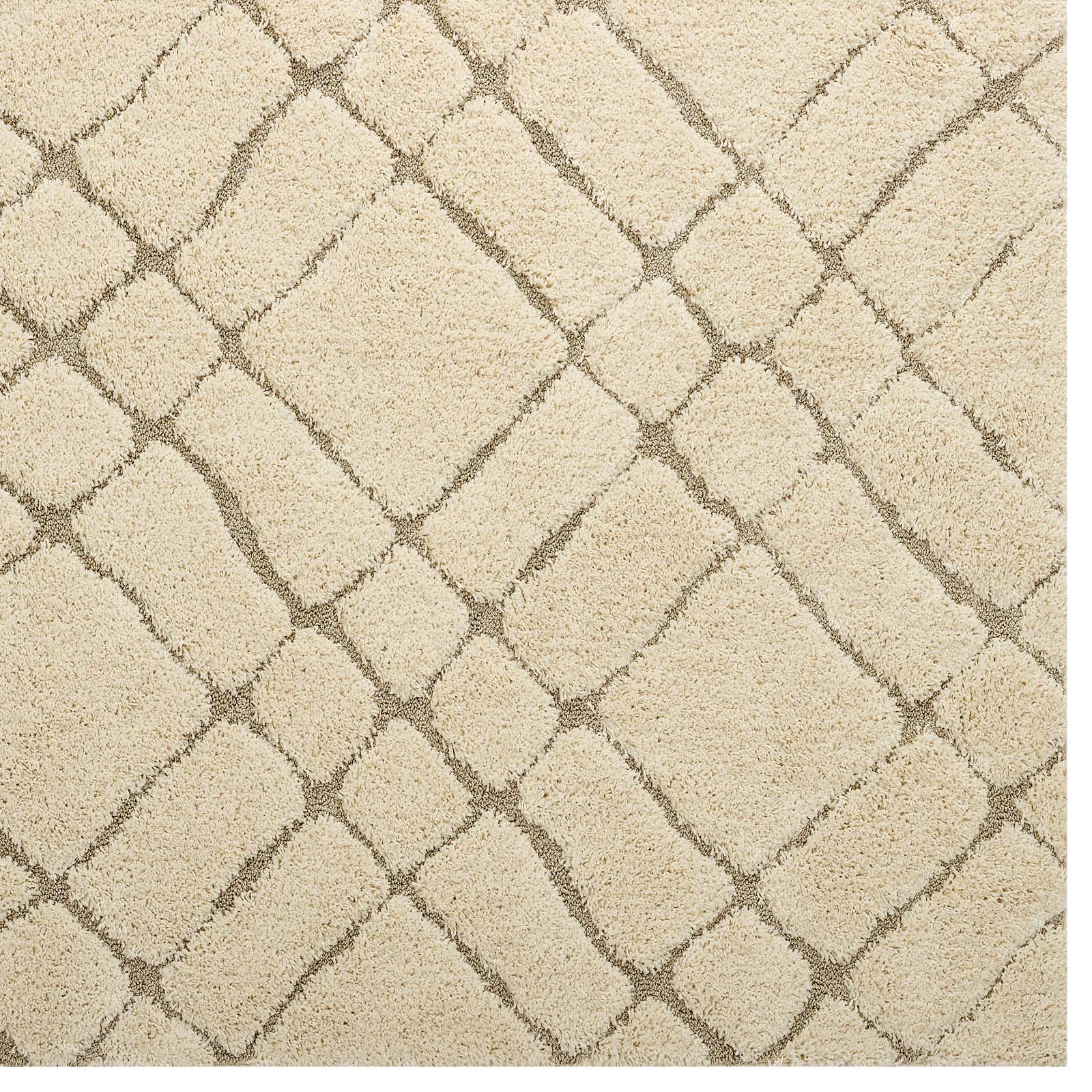 Jubilant Verona Abstract Geometric Shag 5x8 Area Rug by Modway