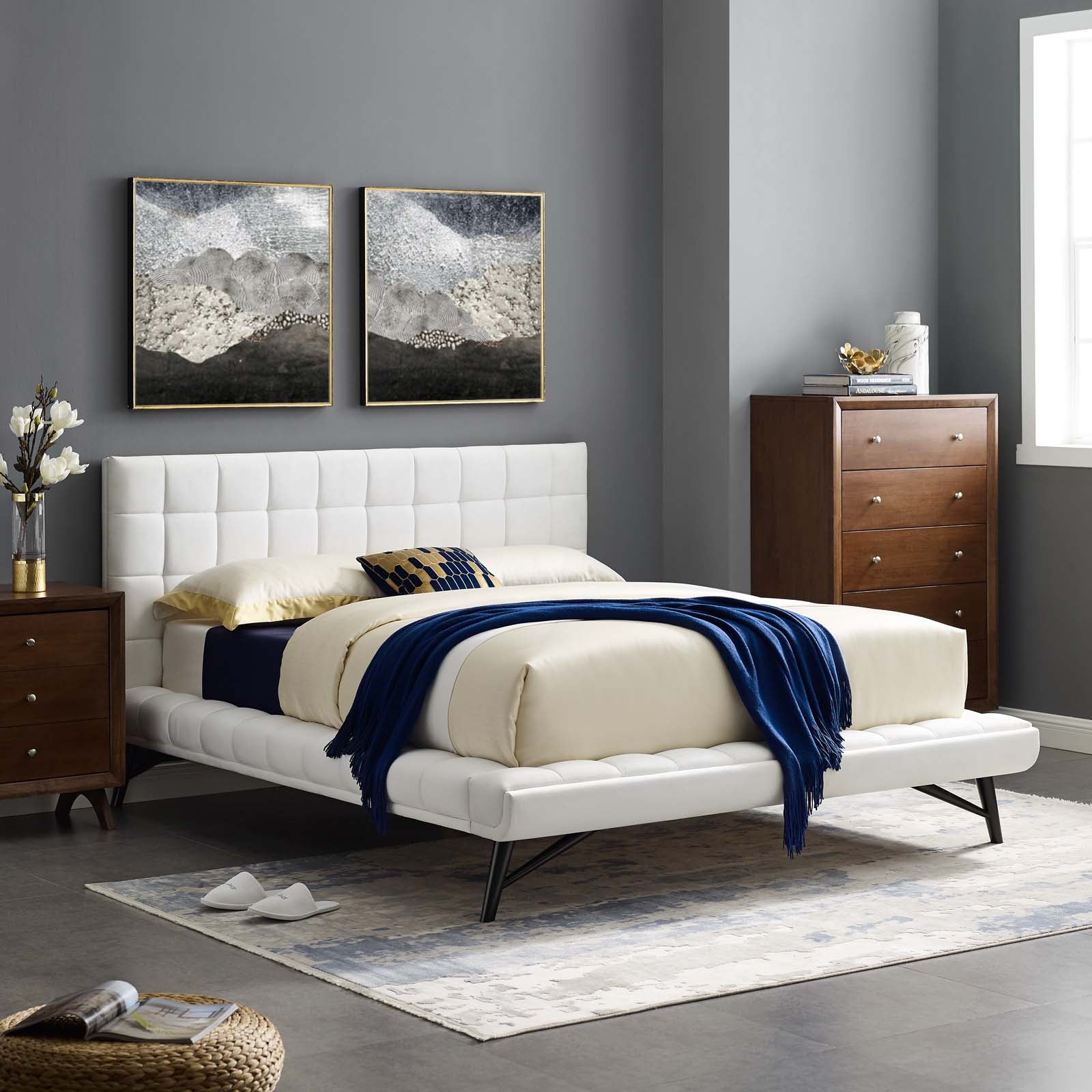 Julia Biscuit Tufted Performance Velvet Queen Platform Bed by Modway