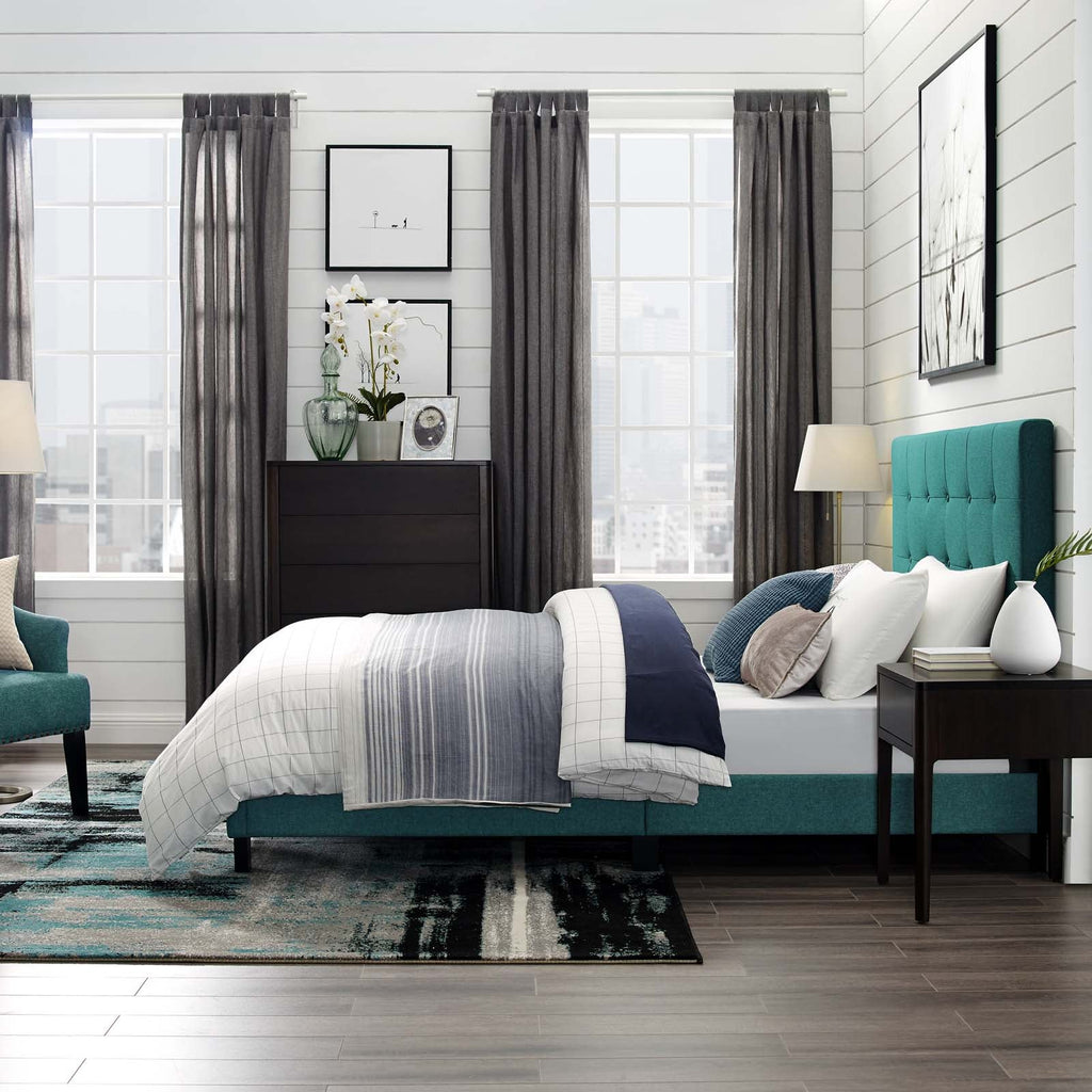Melanie Tufted Button Upholstered Fabric Twin Platform Bed by Modway