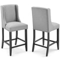 Baron Upholstered Fabric Counter Stool Set of 2 by Modway