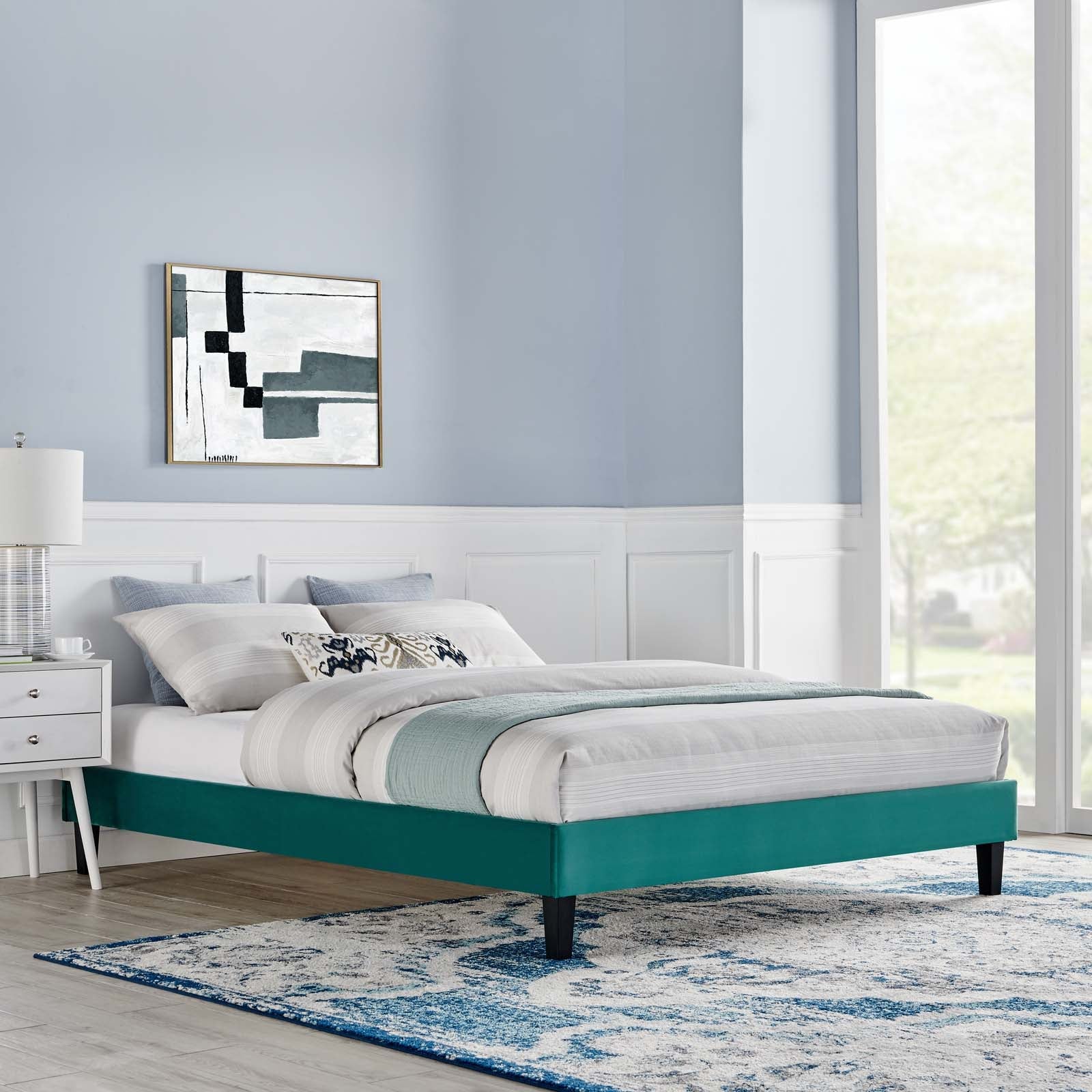 Reign Performance Velvet King Platform Bed Frame by Modway