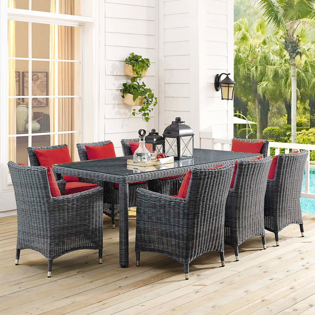 Summon 9 Piece Outdoor Patio Sunbrella¨ Dining Set by Modway