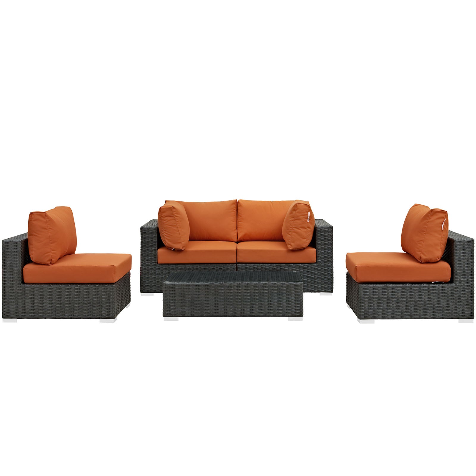 Sojourn 5 Piece Outdoor Patio Sunbrella¨ Sectional Set by Modway