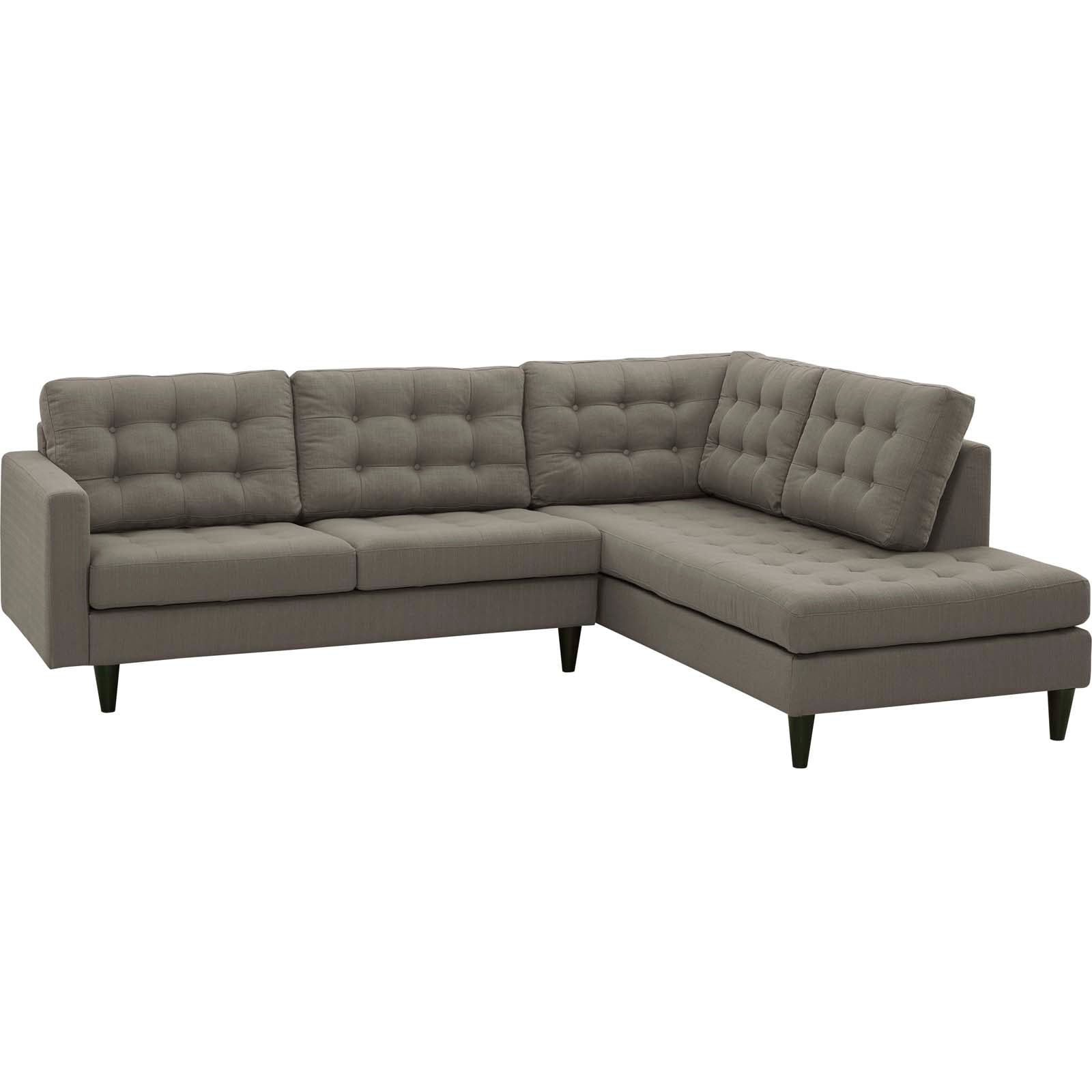 Empress 2 Piece Upholstered Fabric Right Facing Bumper Sectional by Modway