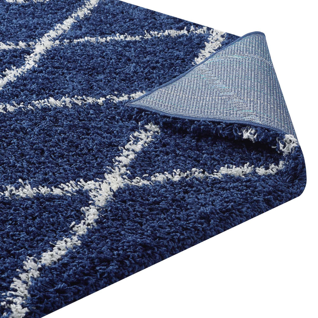 Toryn Diamond Lattice 5x8 Shag Area Rug by Modway