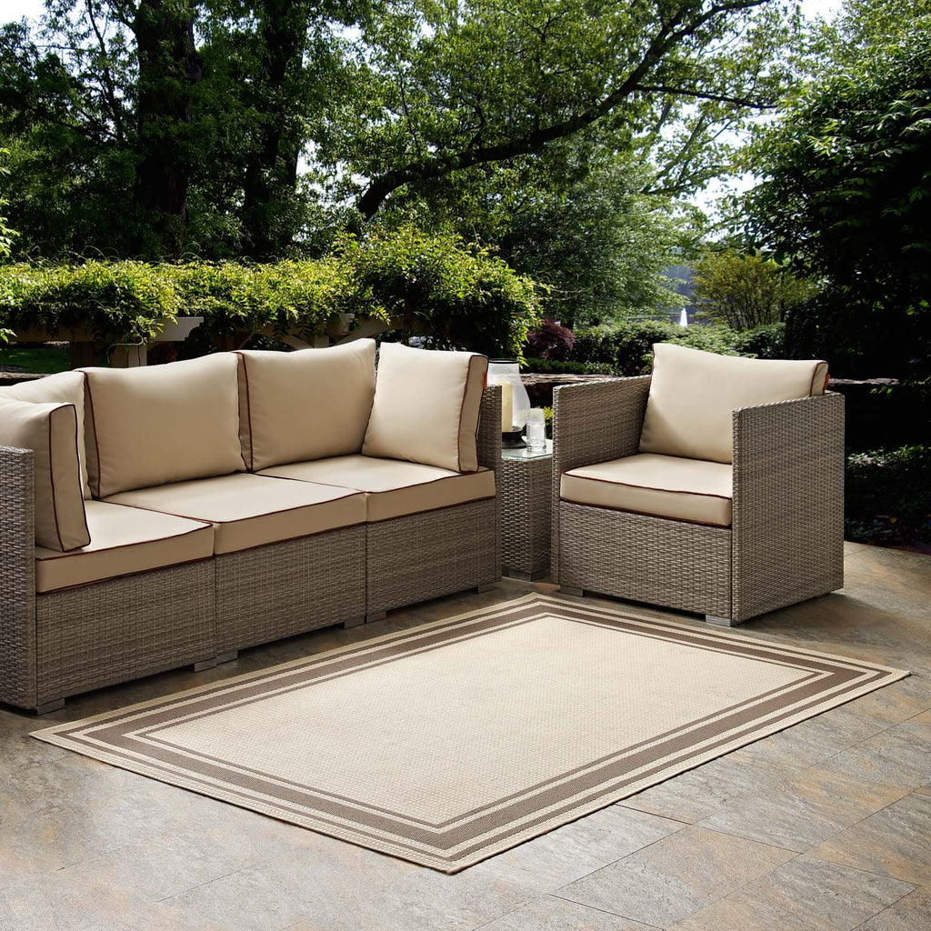 Rim Solid Border Indoor and Outdoor 8x10 Area Rug by Modway