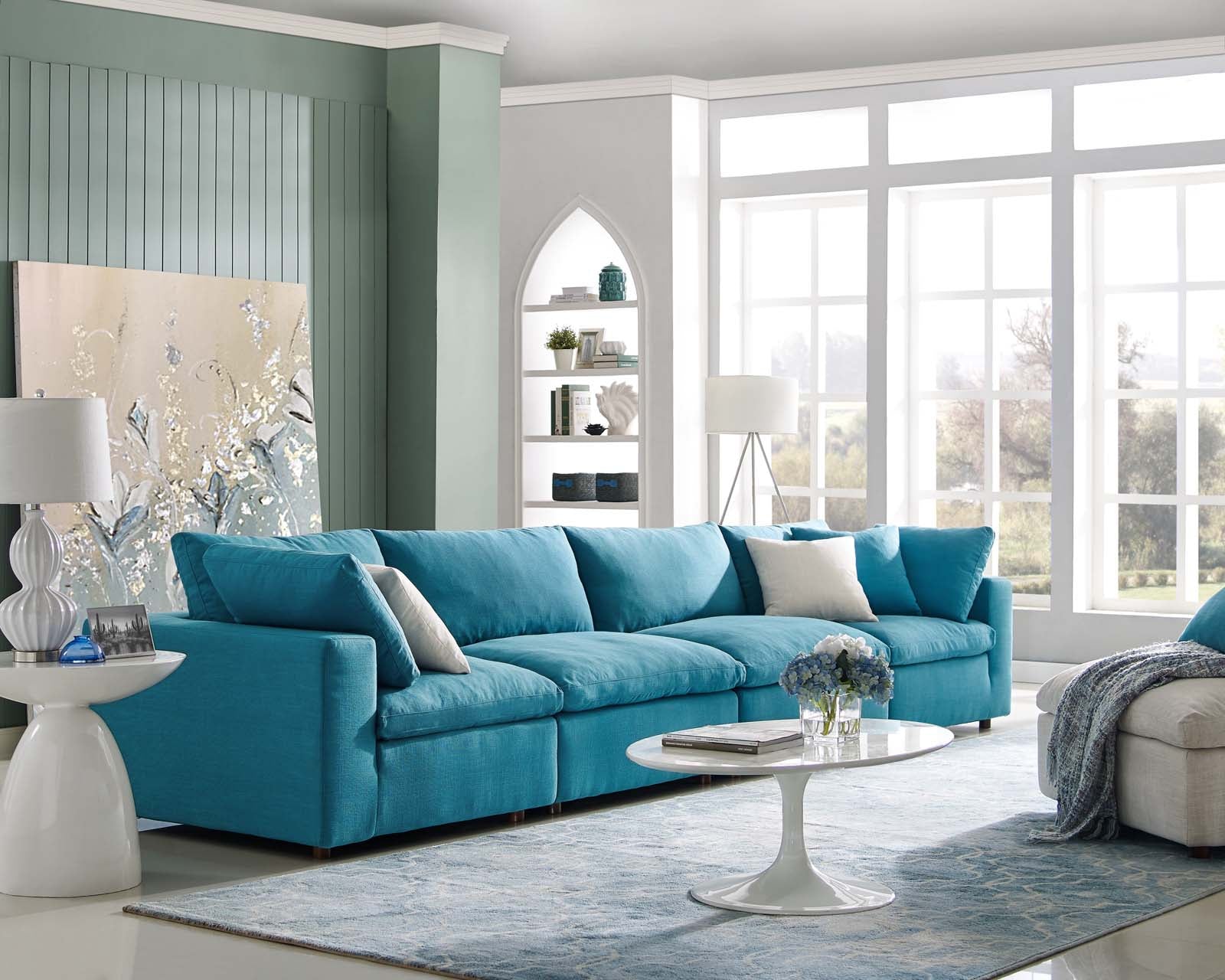 Commix 4 Piece Down Filled Overstuffed Sectional Sofa Set by Modway
