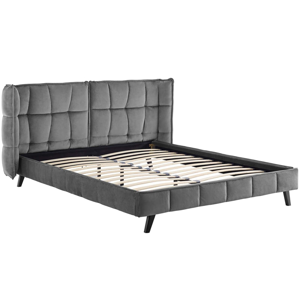 Makenna Performance Velvet Queen Platform Bed by Modway