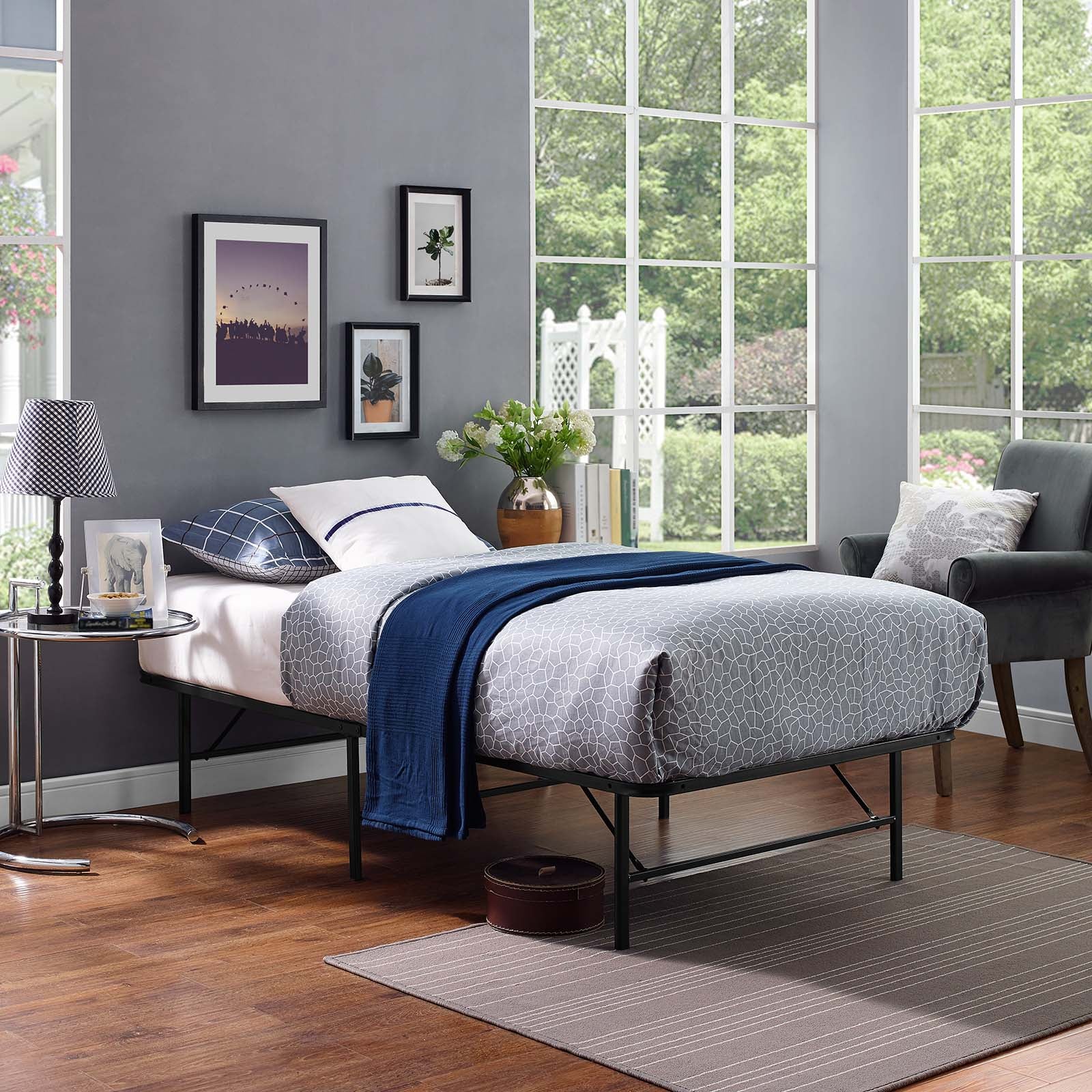Horizon Stainless Steel Twin Bed Frame by Modway