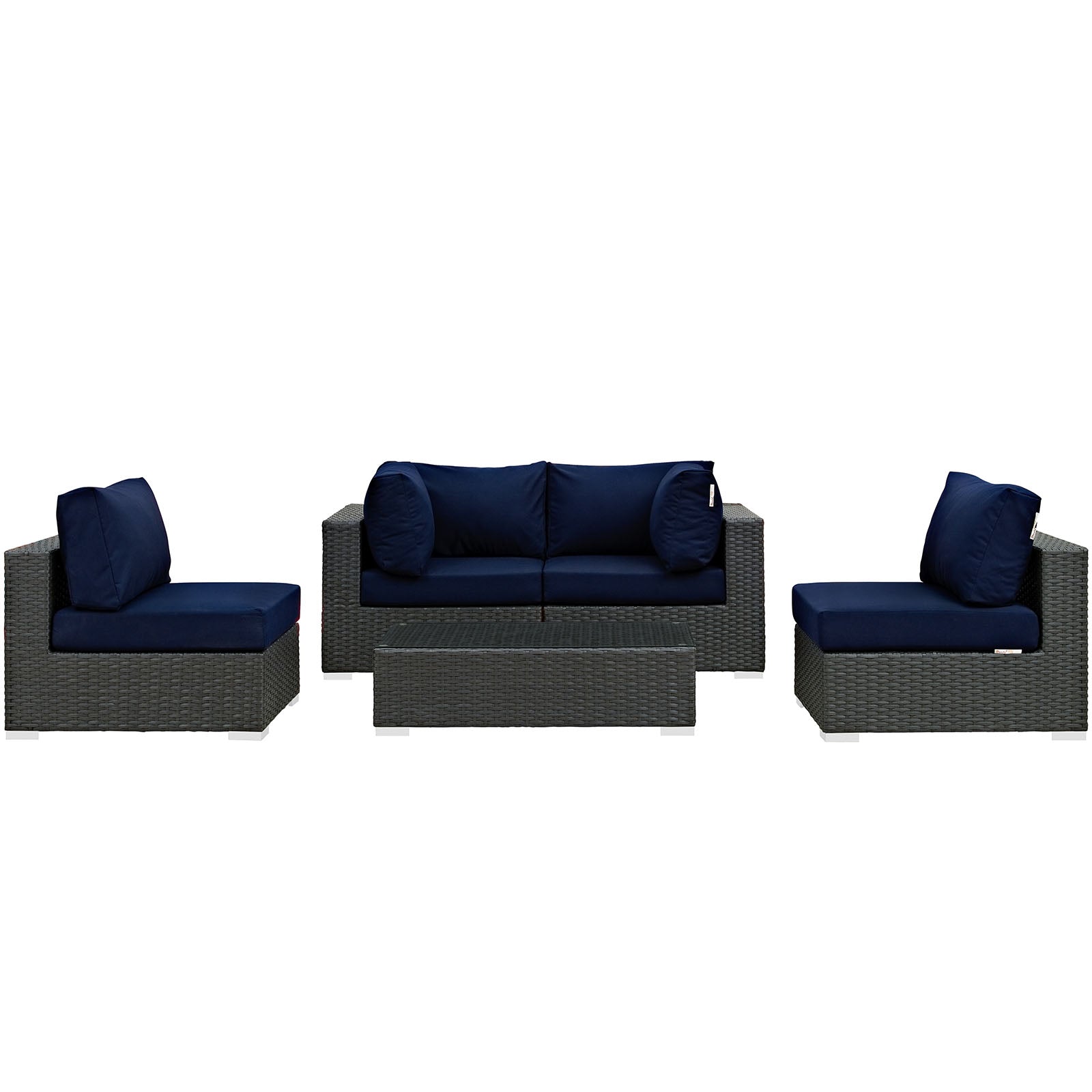 Sojourn 5 Piece Outdoor Patio Sunbrella¨ Sectional Set by Modway