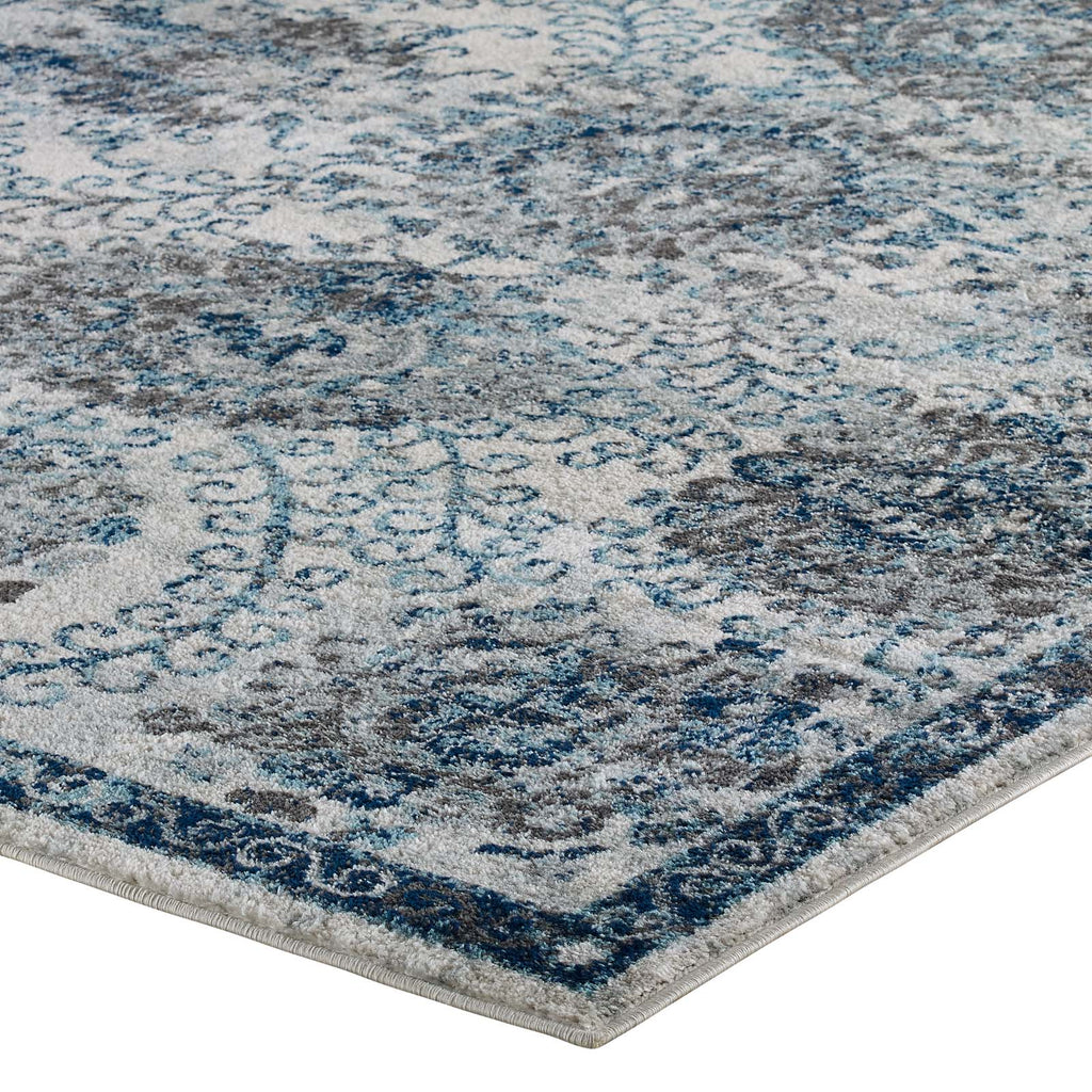 Entourage Kensie Distressed Floral Moroccan Trellis 5x8 Area Rug by Modway