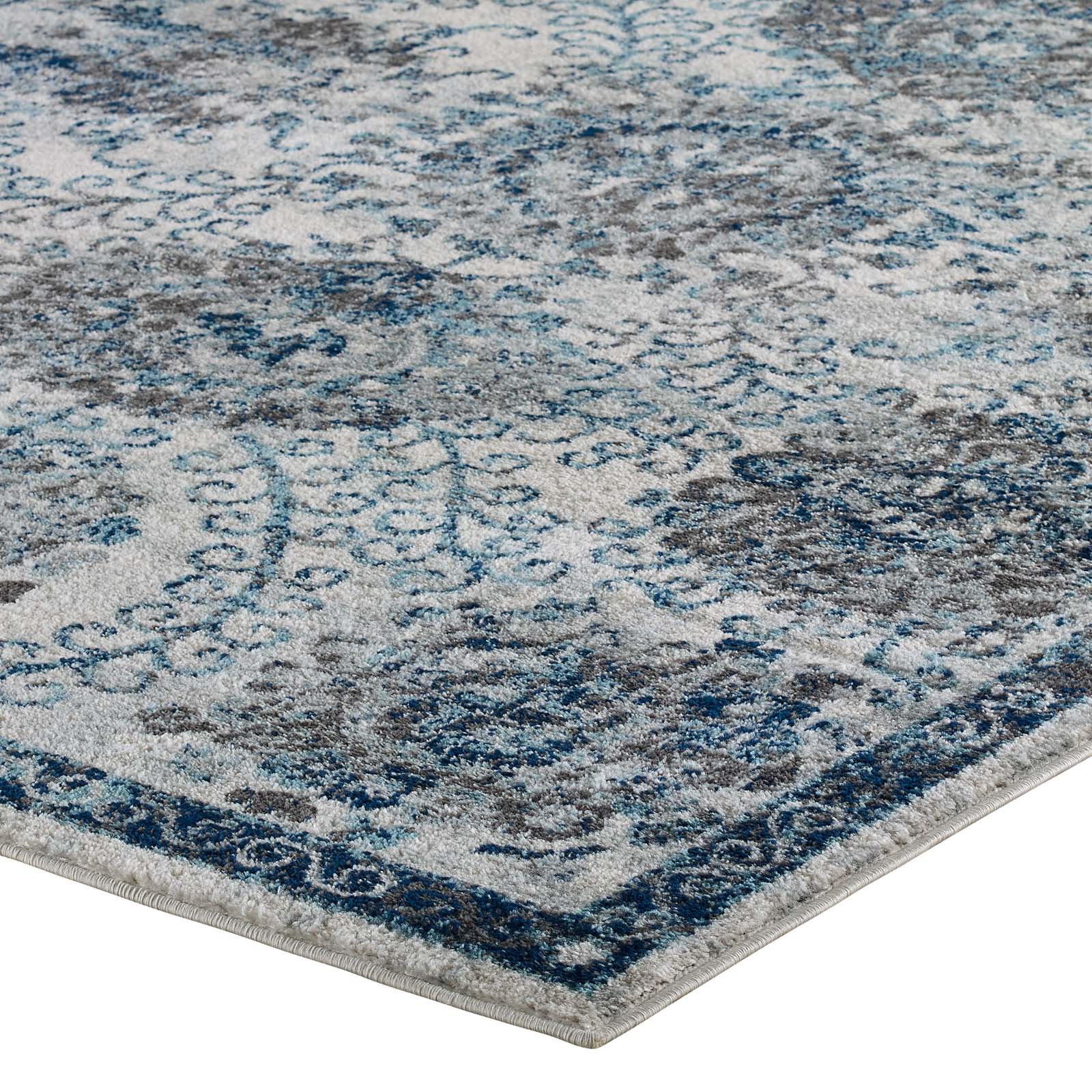 Entourage Kensie Distressed Floral Moroccan Trellis 5x8 Area Rug by Modway