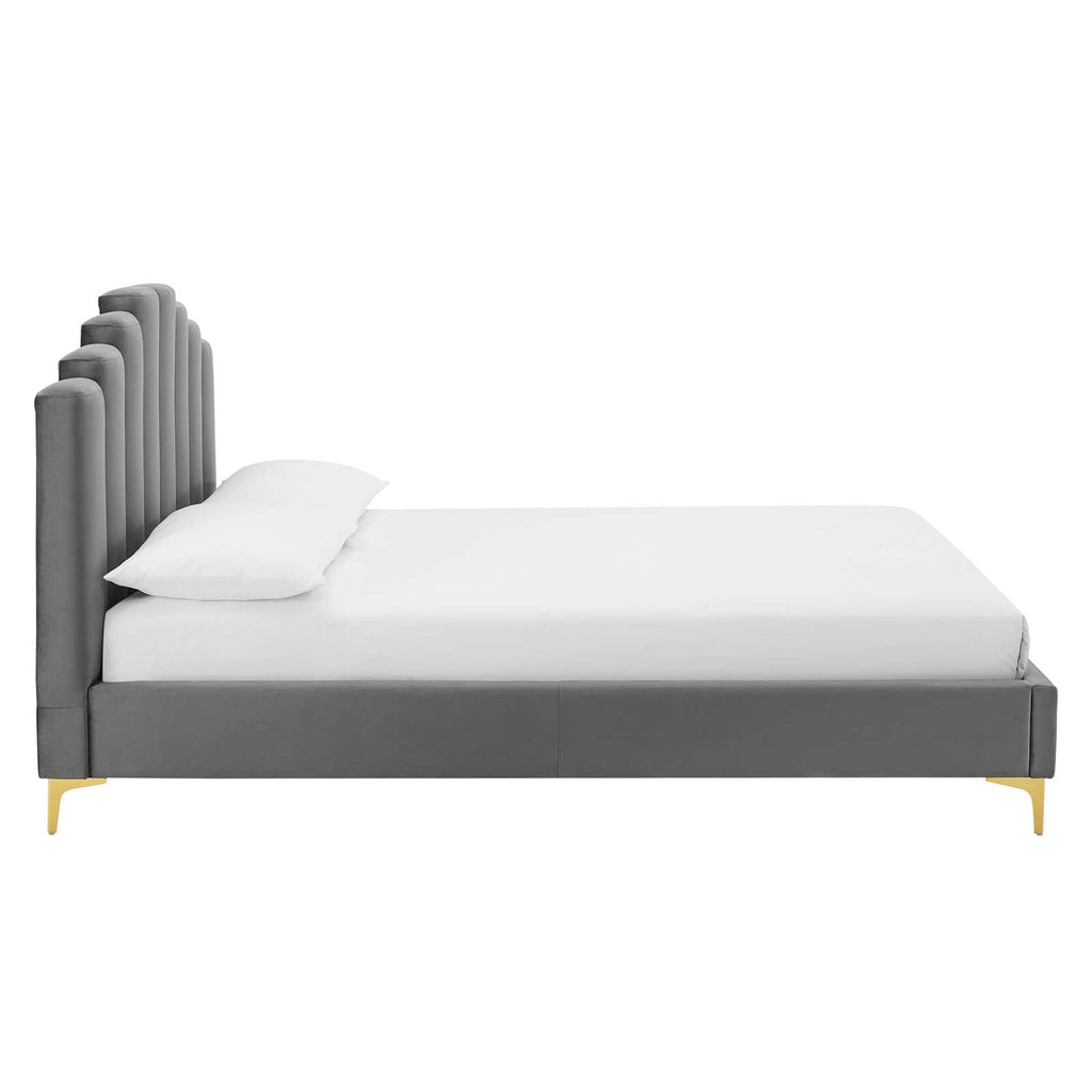Olivia Performance Velvet Queen Platform Bed by Modway