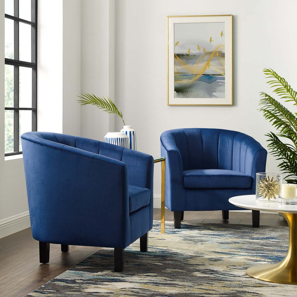 Prospect Channel Tufted Performance Velvet Armchair Set of 2 by Modway