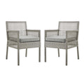 Aura Outdoor Patio Wicker Rattan Dining Armchair Set of 2 by Modway