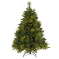 4' North Carolina Mixed Pine Artificial Christmas Tree w/ 130 Warm White LED