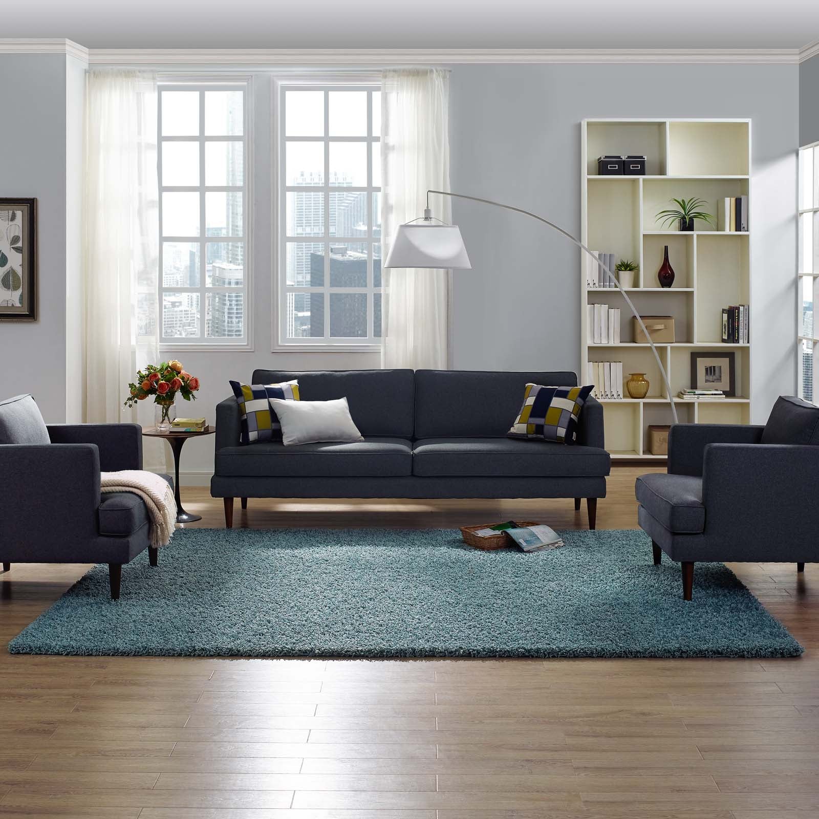 Enyssa Solid 8x10 Shag Area Rug by Modway