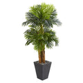 5.5' Triple Areca Palm Artificial Tree In Slate Finish Planter