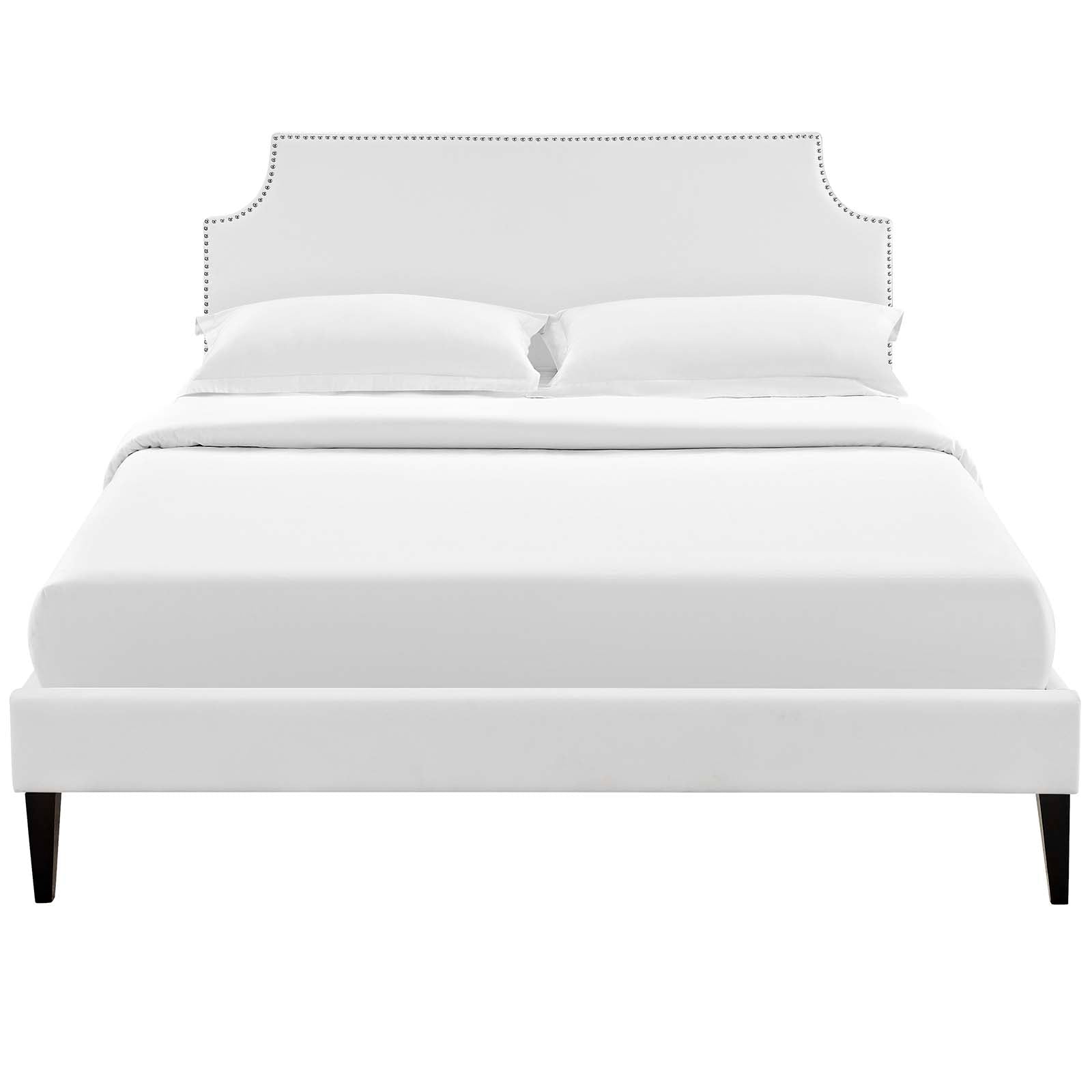 Corene Vinyl Queen Platform Bed with Squared Tapered Legs by Modway