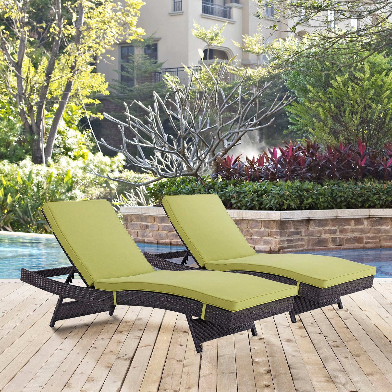 Convene Outdoor Patio Chaise Set of 2 by Modway