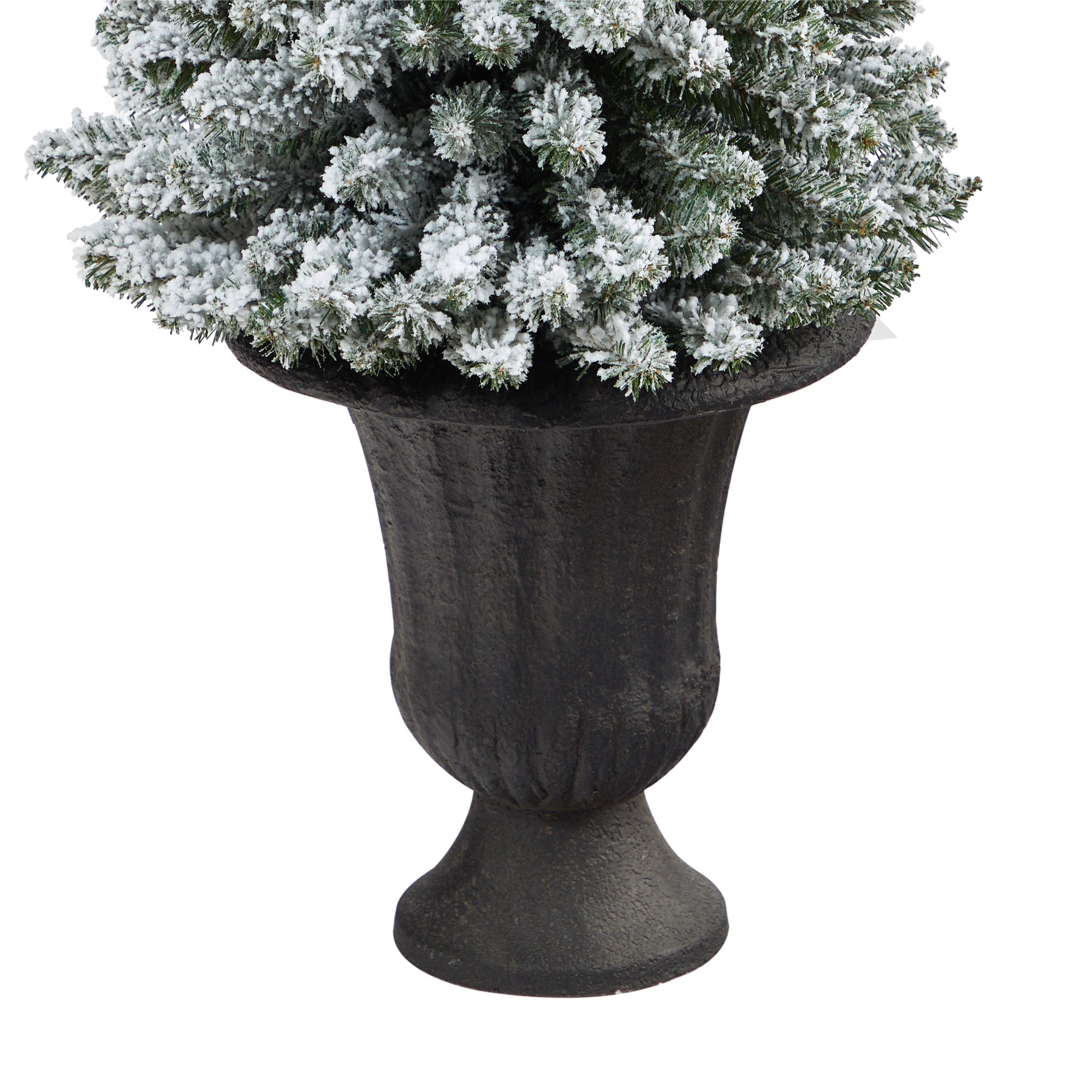 62' Flocked Pencil Artificial Christmas Tree w/ 200 Clear Lights