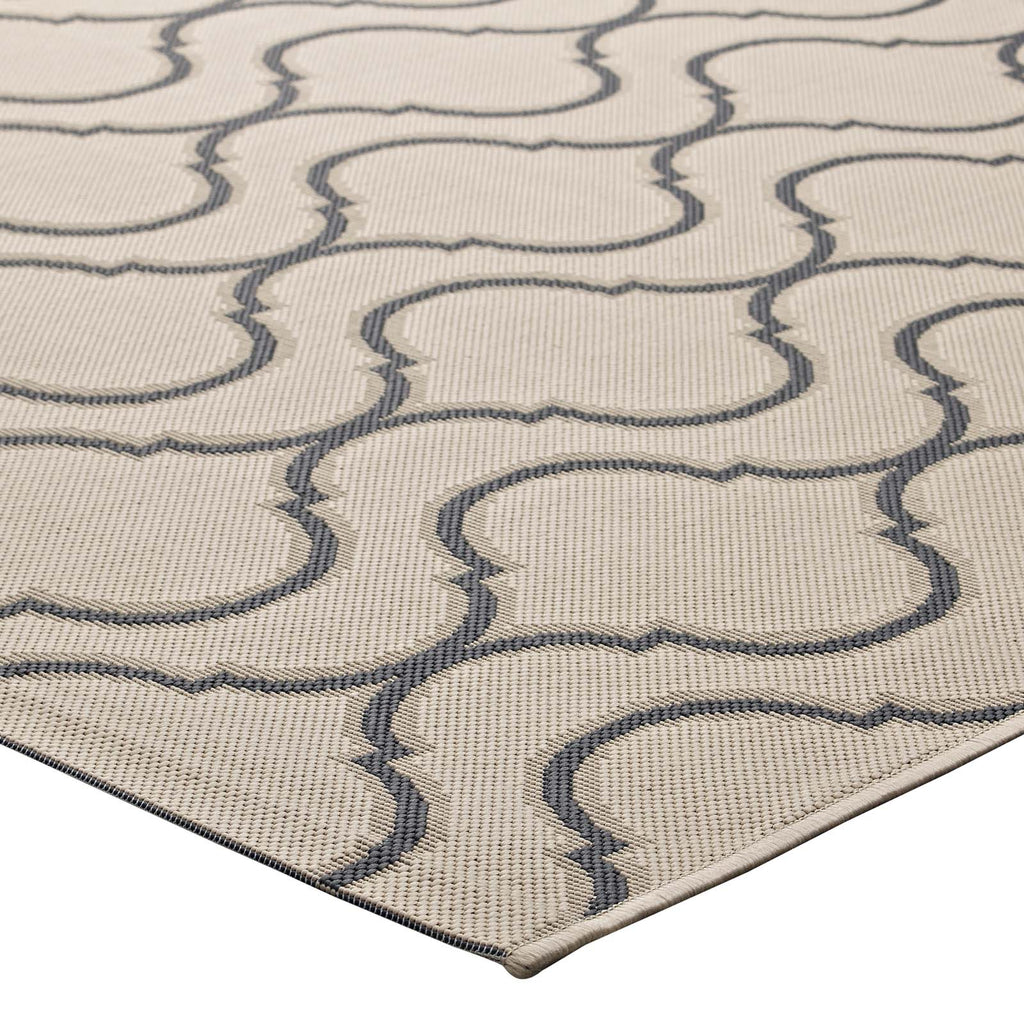 Linza Wave Abstract Trellis Indoor and Outdoor 5x8 Area Rug by Modway
