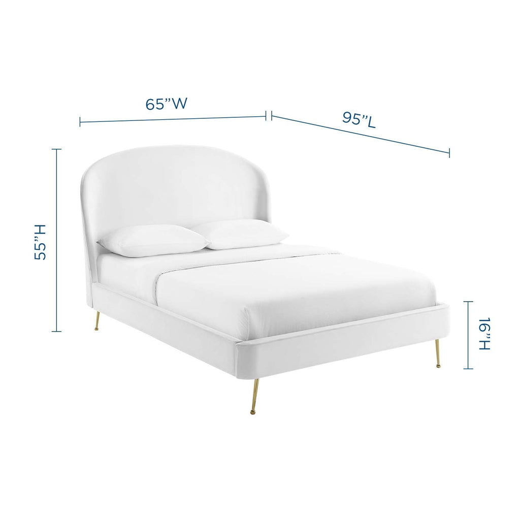Mira Upholstered Performance Velvet Queen Platform Bed by Modway
