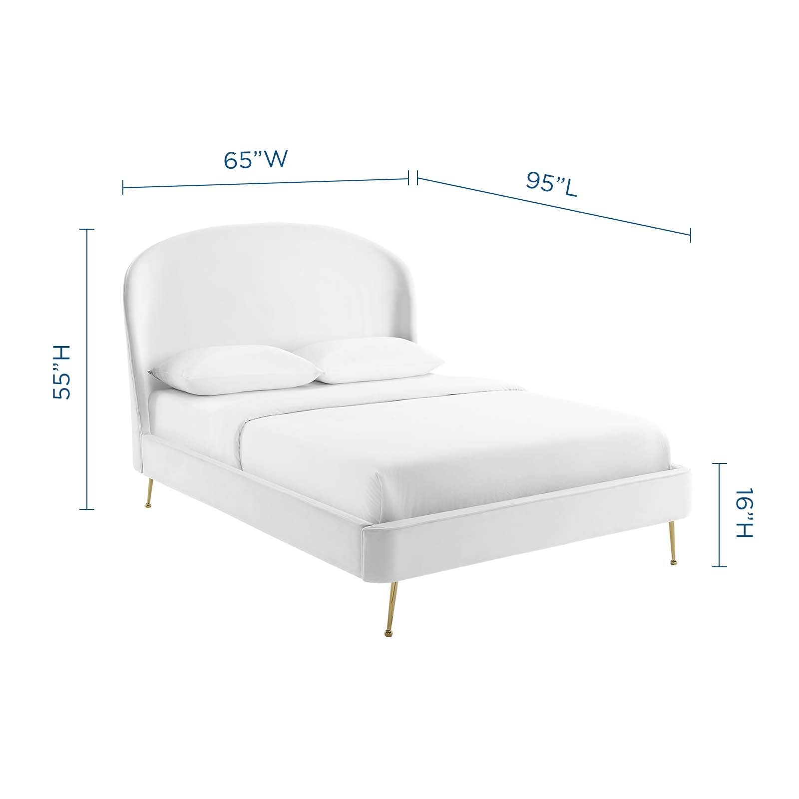 Mira Upholstered Performance Velvet Queen Platform Bed by Modway