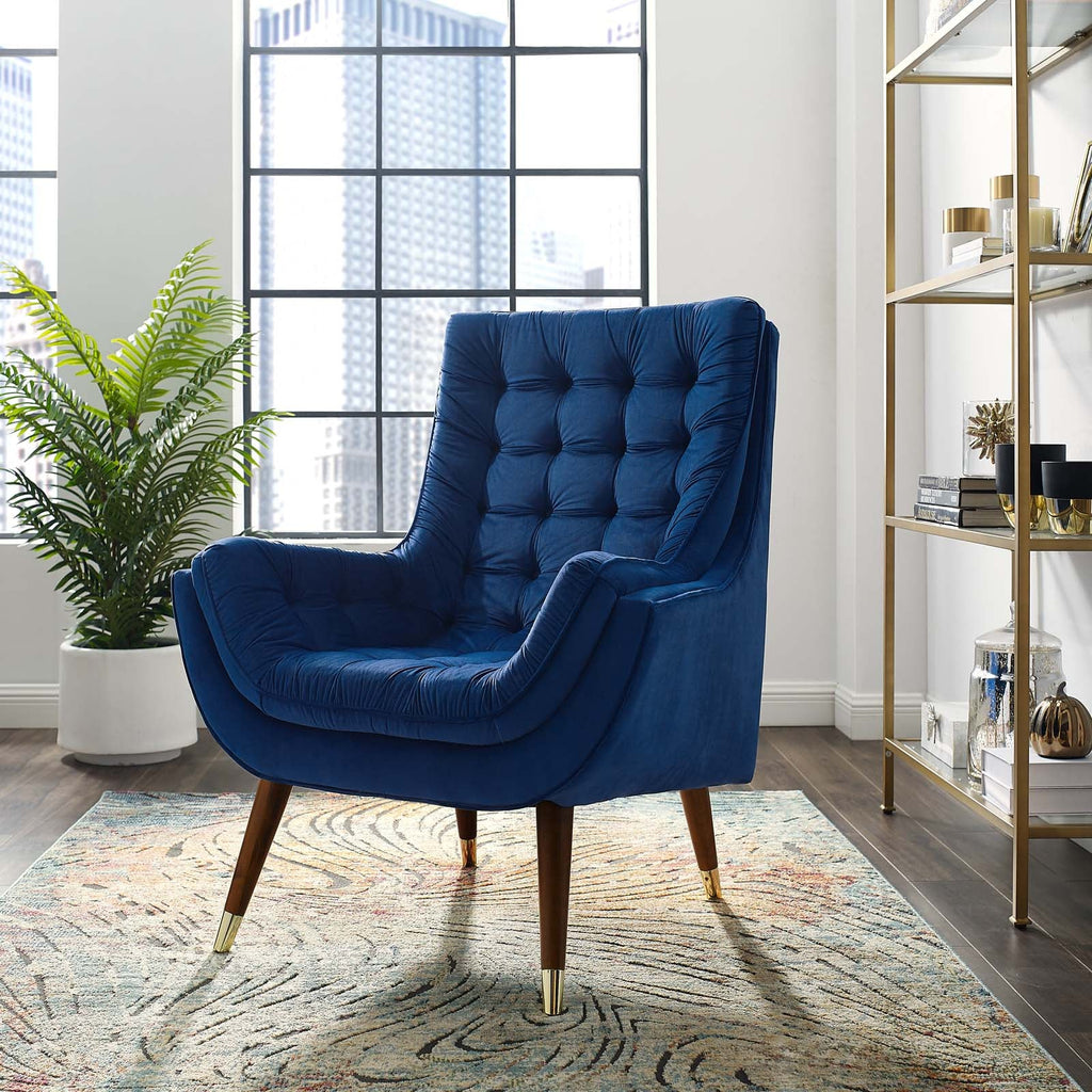 Suggest Button Tufted Performance Velvet Lounge Chair by Modway