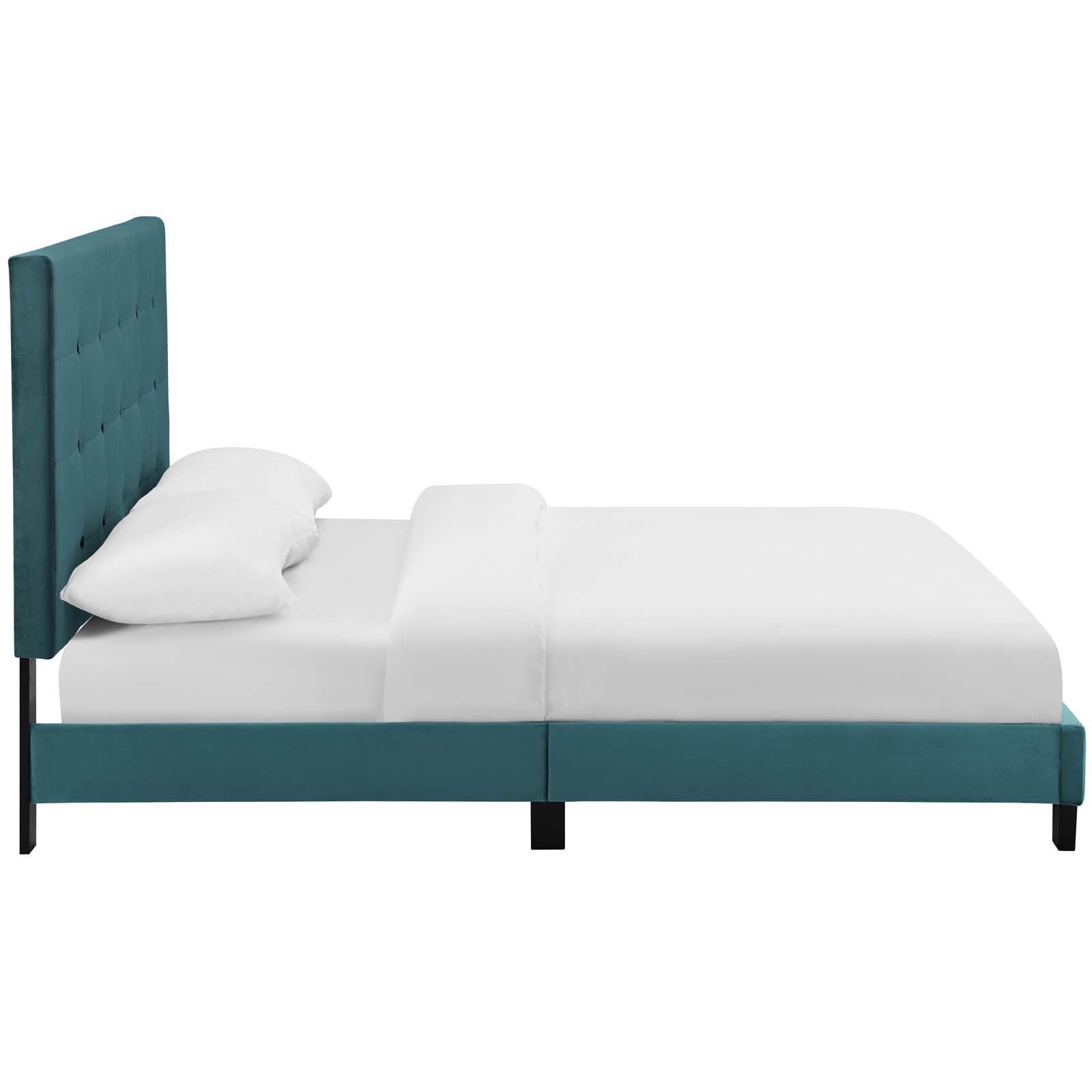 Melanie Tufted Button Upholstered Performance Velvet Queen Platform Bed by Modway