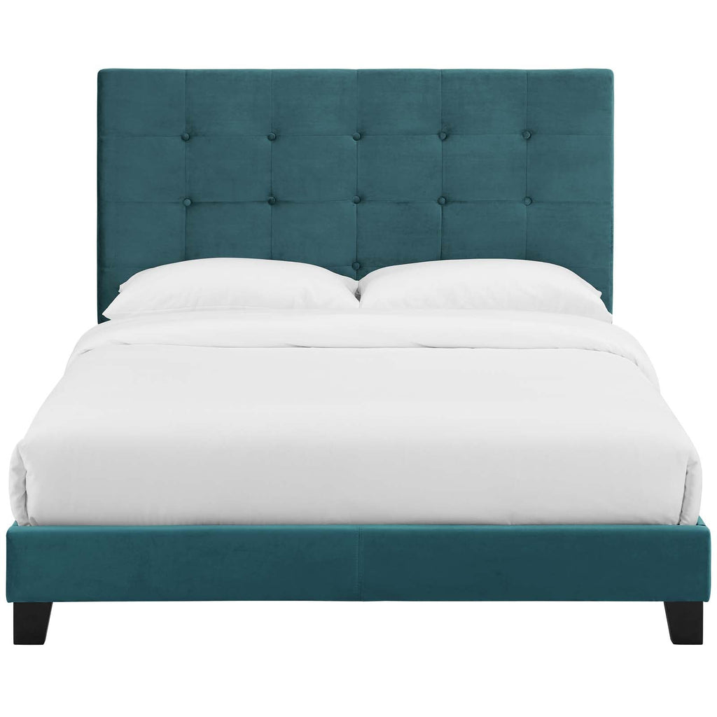 Melanie Tufted Button Upholstered Performance Velvet Full Platform Bed by Modway