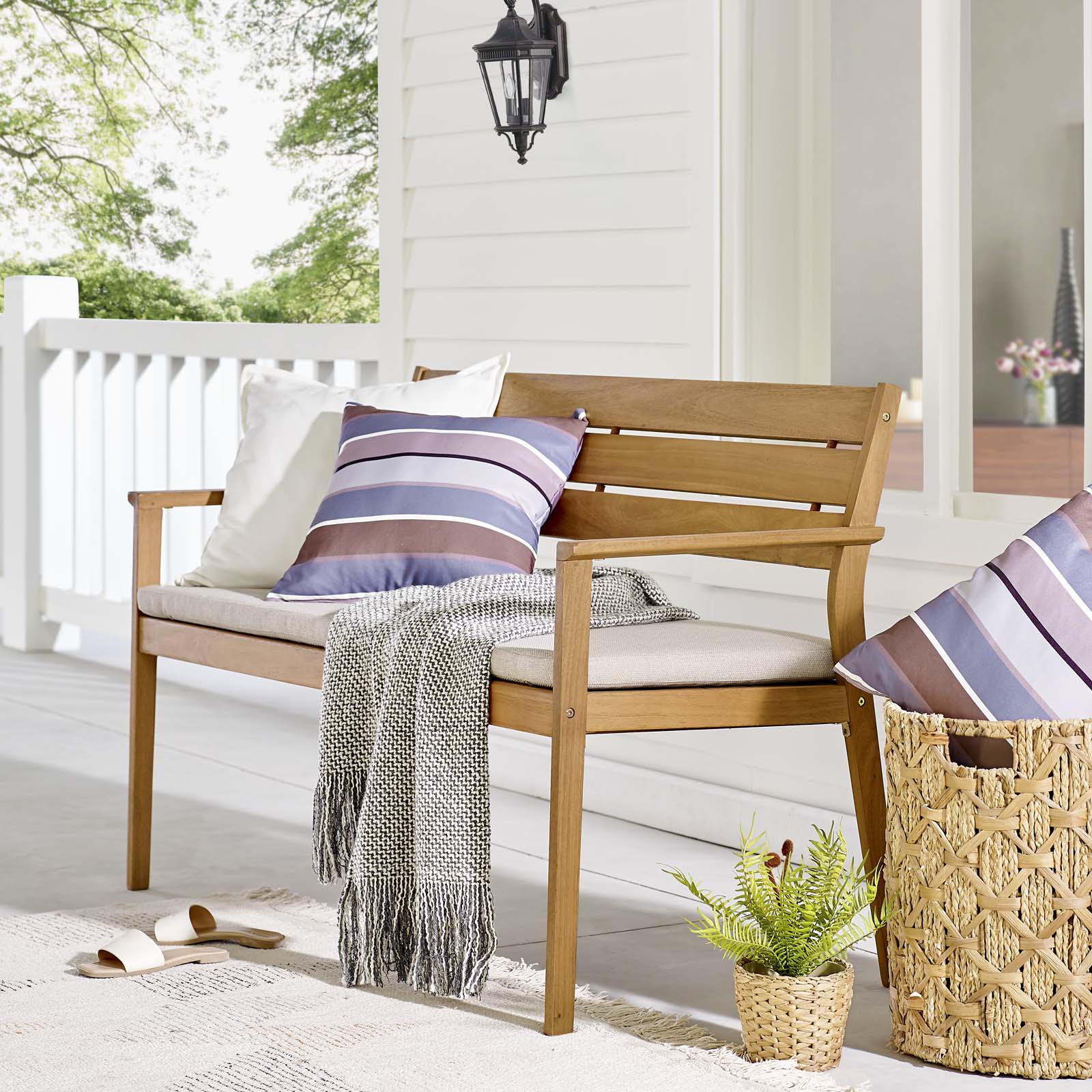 Viewscape Outdoor Patio Ash Wood Loveseat by Modway