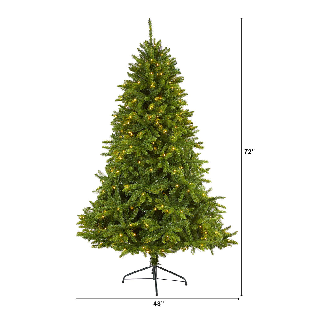 6' Sierra Spruce 'Natural Look' Artificial Christmas Tree w/ 300 Clear LED Light