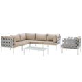 Harmony 7 Piece Outdoor Patio Aluminum Sectional Sofa Set by Modway