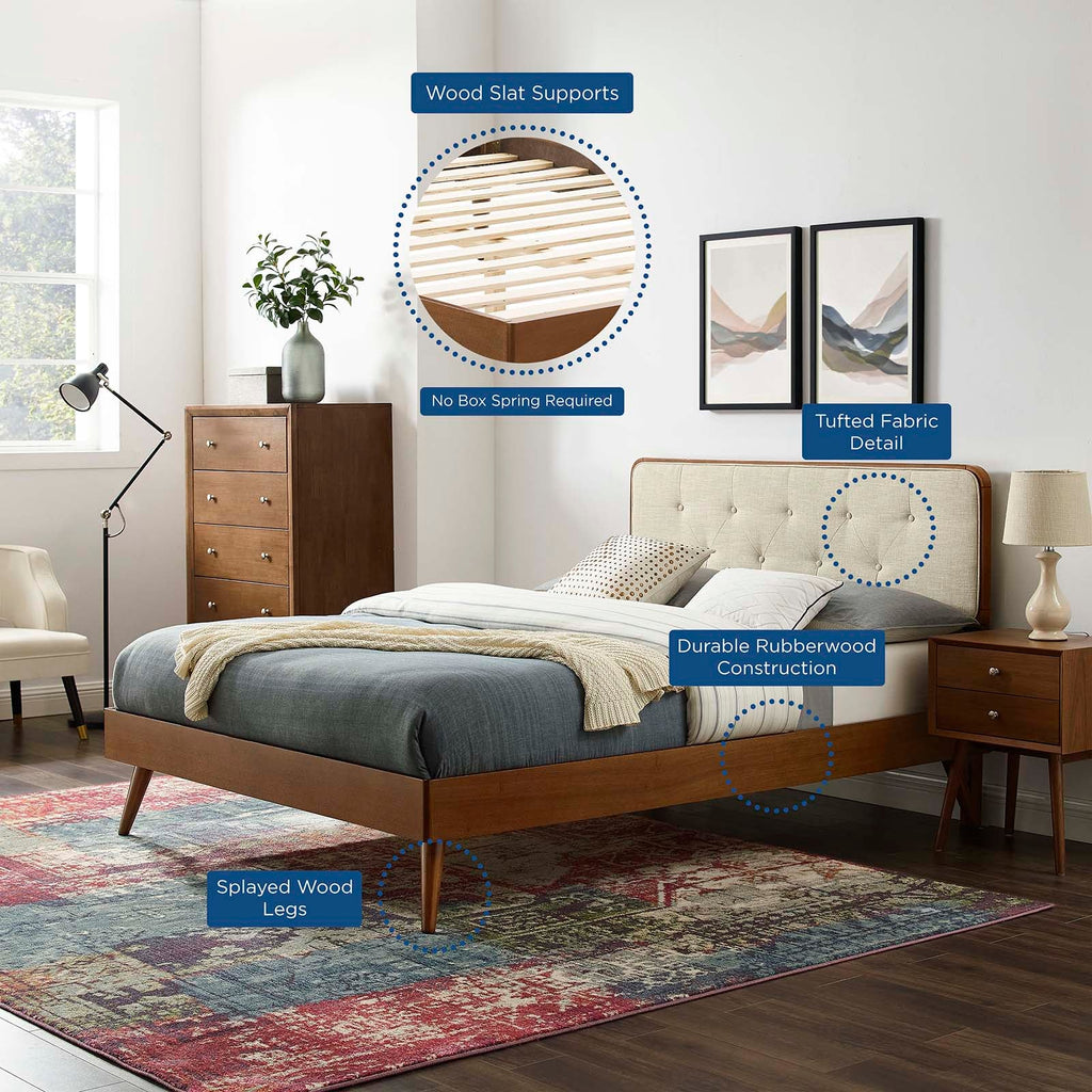 Bridgette Wood King Platform Bed With Splayed Legs by Modway