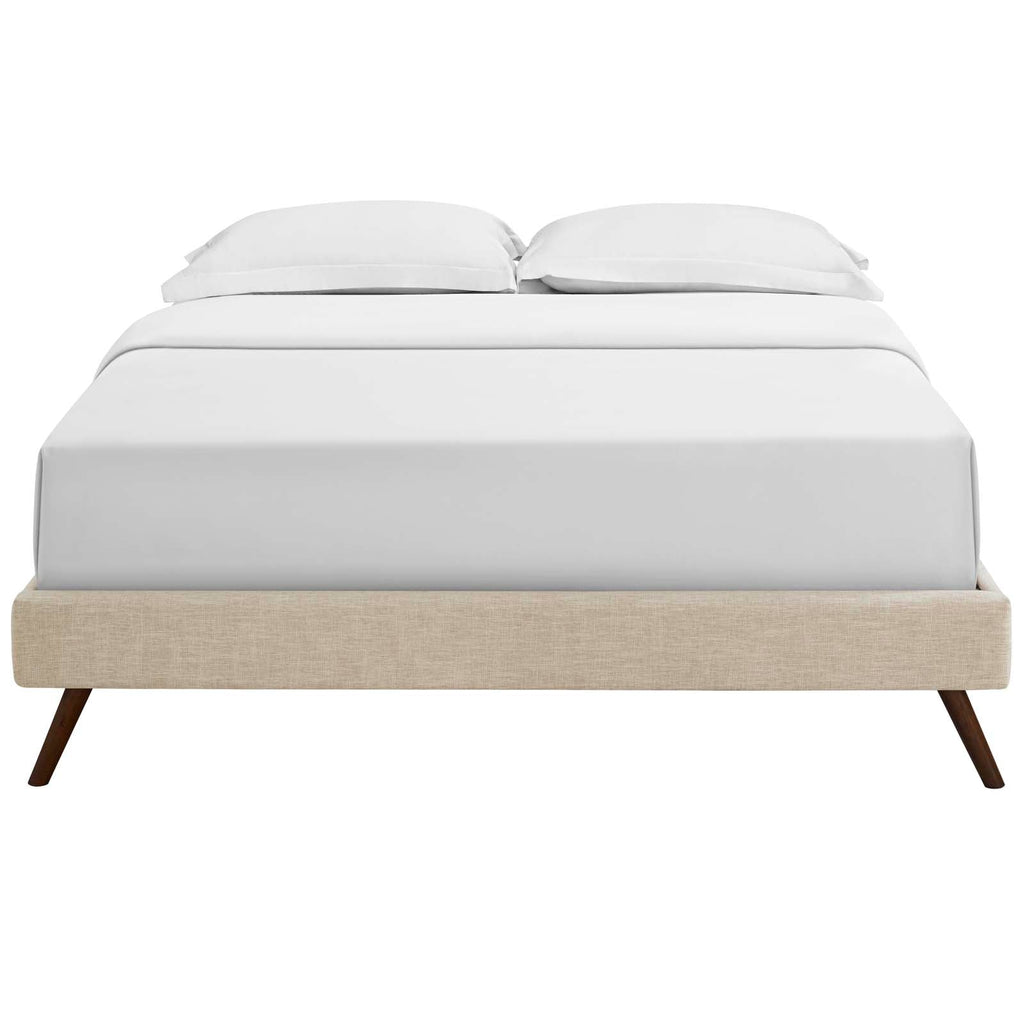Loryn Fabric Queen Bed Frame with Round Splayed Legs by Modway