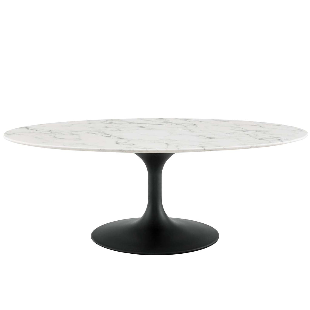 Lippa 48" Oval Faux Marble Coffee Table by Modway