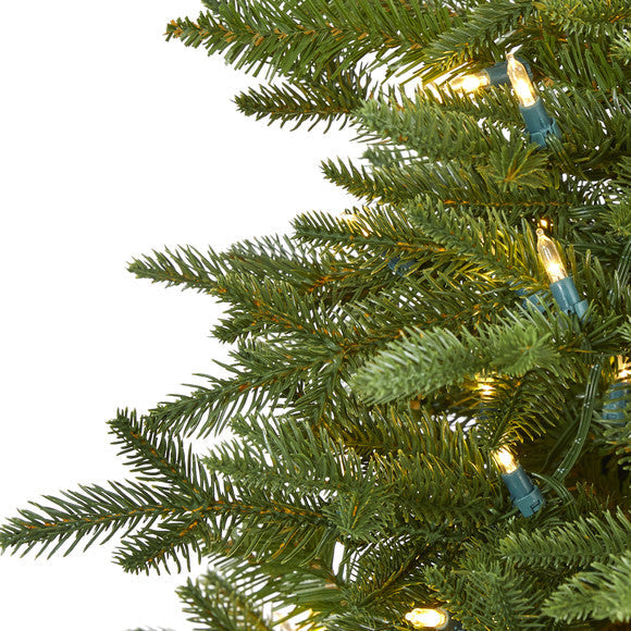 5' Cambridge Fir Artificial Christmas Tree with 300 Clear Warm LED Lights
