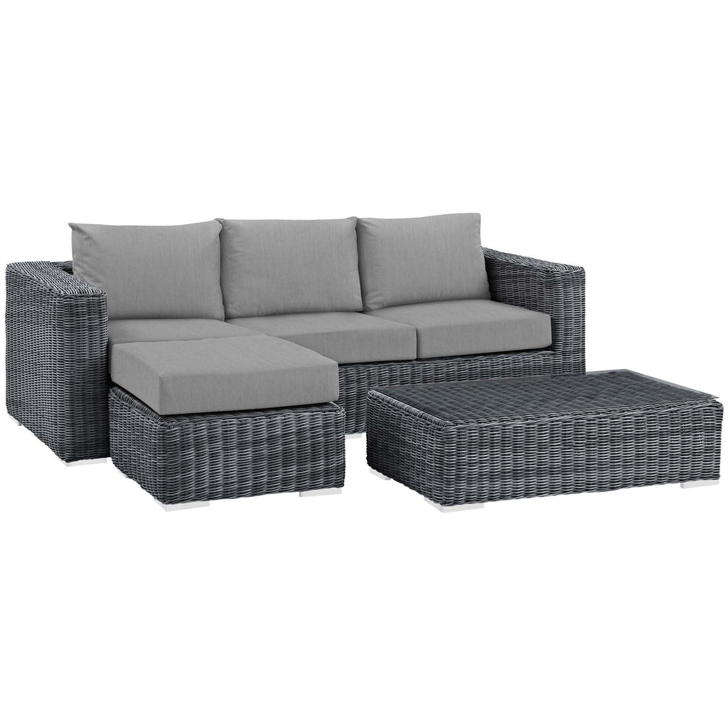 Summon 3 Piece Outdoor Patio Sunbrella¨ Sectional Set by Modway