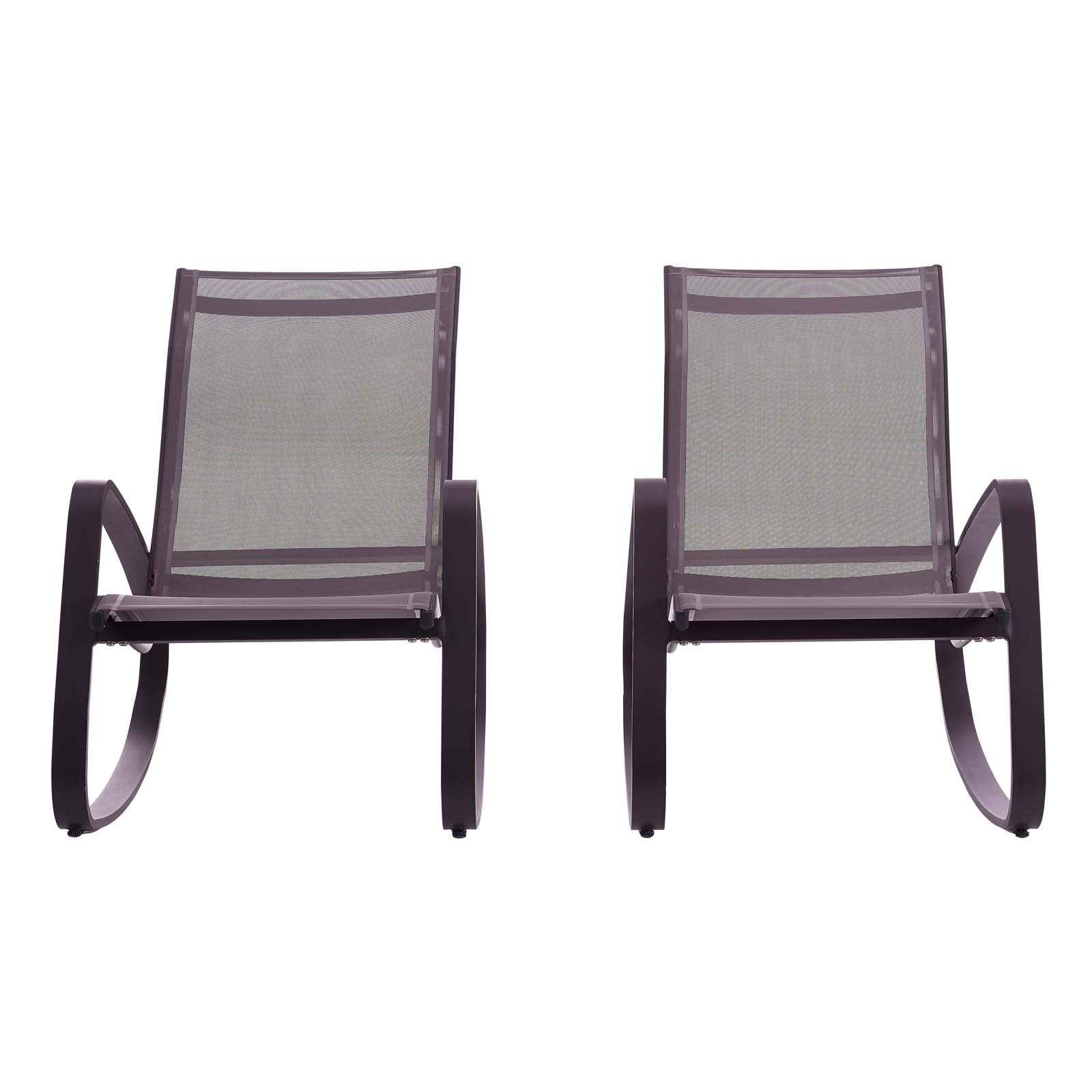 Traveler Outdoor Patio Mesh Sling Rocking Lounge Chair Set of 2 by Modway