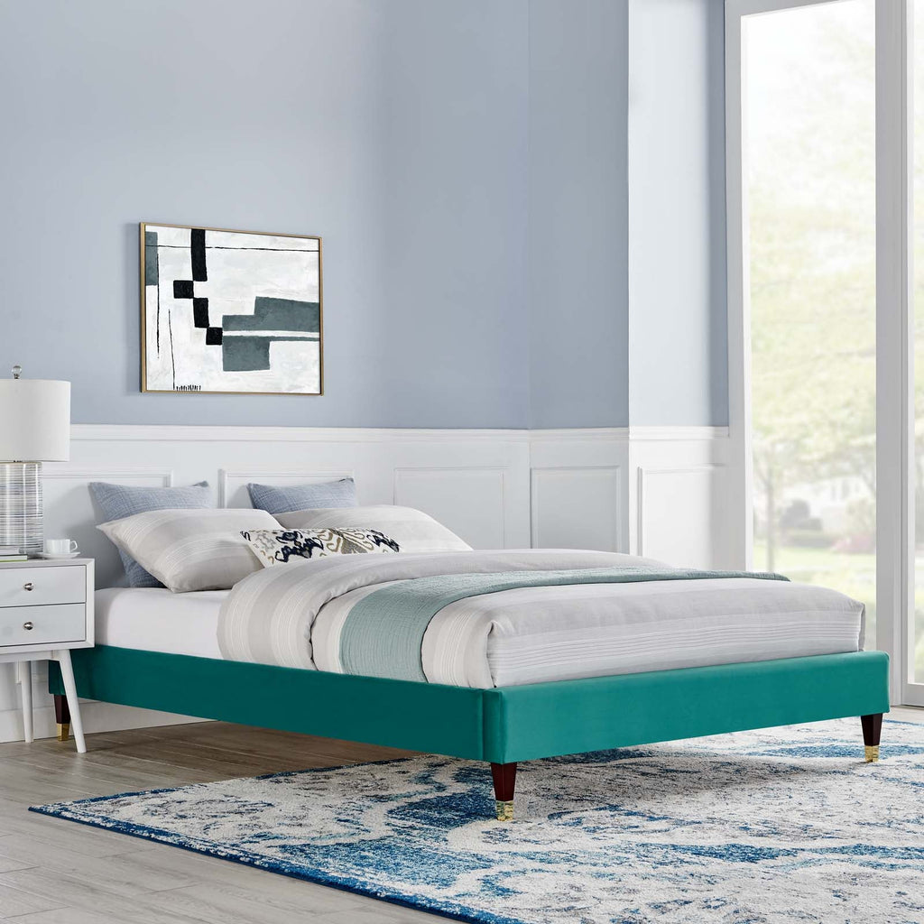 Harlow Performance Velvet Full Platform Bed Frame by Modway