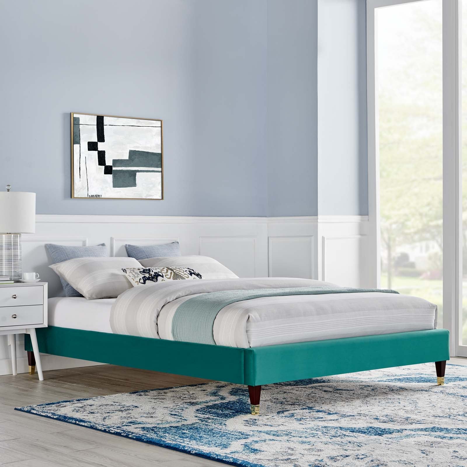 Harlow Performance Velvet Full Platform Bed Frame by Modway