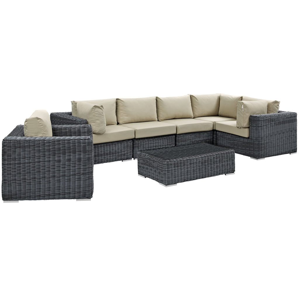 Summon 7 Piece Outdoor Patio Sunbrella¨ Sectional Set by Modway